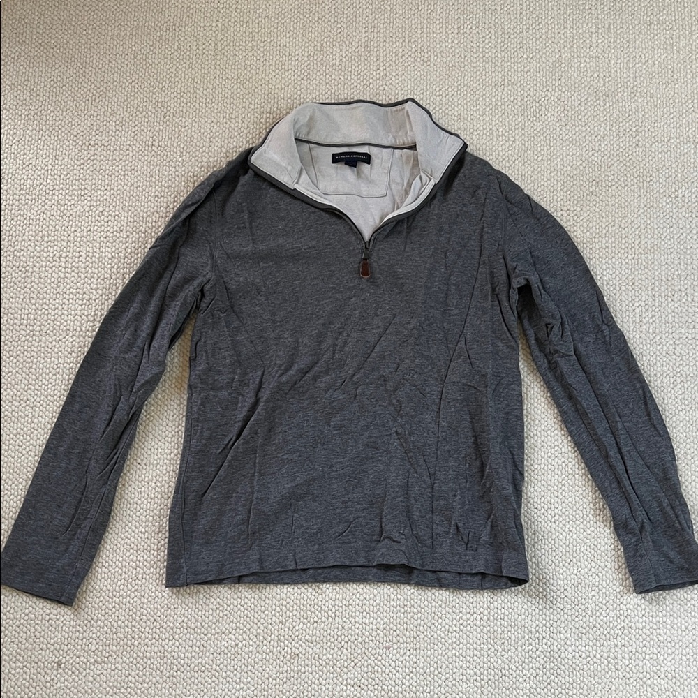 Banana Republic Men's Charcoal Zip-Up Shirt